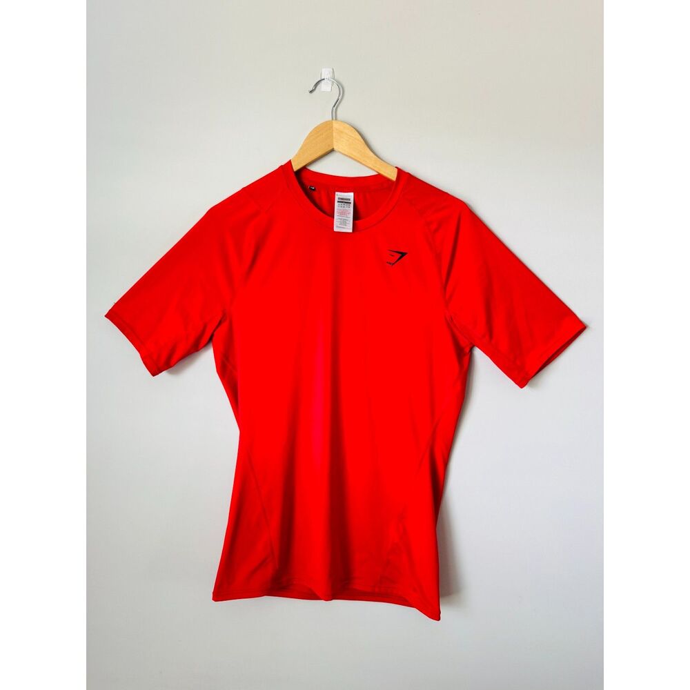 Gymshark Fitted Seamless Short Sleeve Workout Tee Men L Red Vented